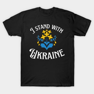 I Stand with Ukraine Ukrainian Wildflower T-Shirt